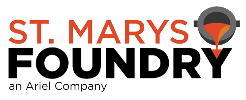 St. Marys Foundry logo in orange, black, and gray with “an Ariel Company” tagline