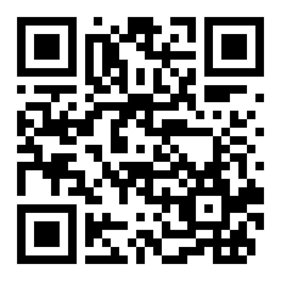 Black-and-white QR code centered on a plain white background