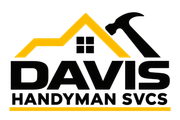 Davis Handyman Svcs logo with yellow roof and black hammer over bold black text