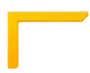 Yellow right-angle corner shape on a white background