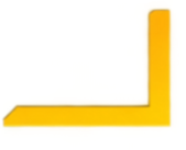 Yellow L-shaped right angle symbol on a white background