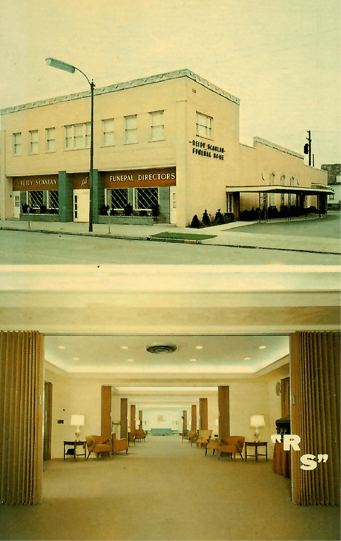 Morgan & Nay law office buildings, showing brick exteriors and a central logo between two front views