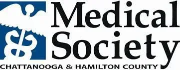 Medical Society logo with blue medical cross and black text for Chattanooga & Hamilton County