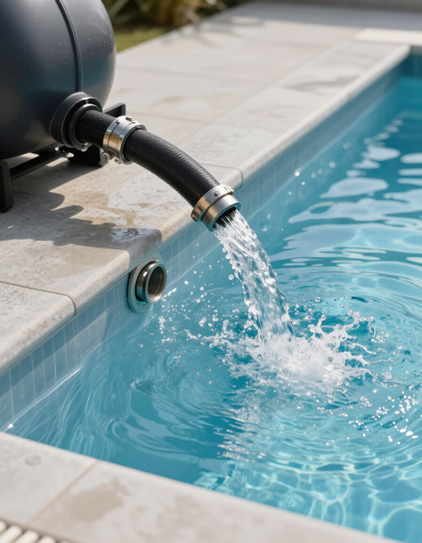 Riempimento piscina tramite autobotte