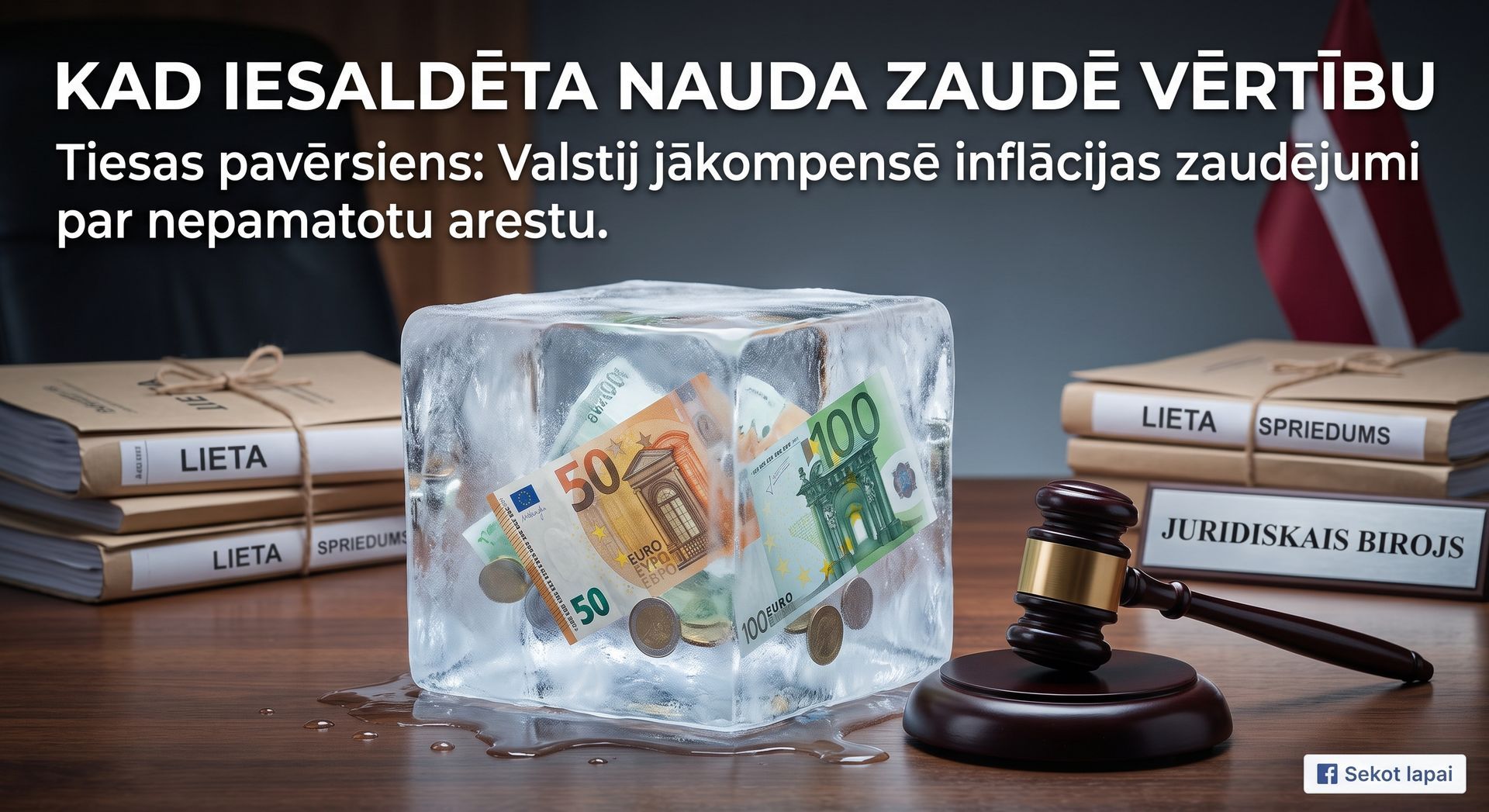 Kad iesaldēta nauda zaudē vērtību: Valstij jākompensē inflācijas radītie zaudējumi par nepamatotu ar
