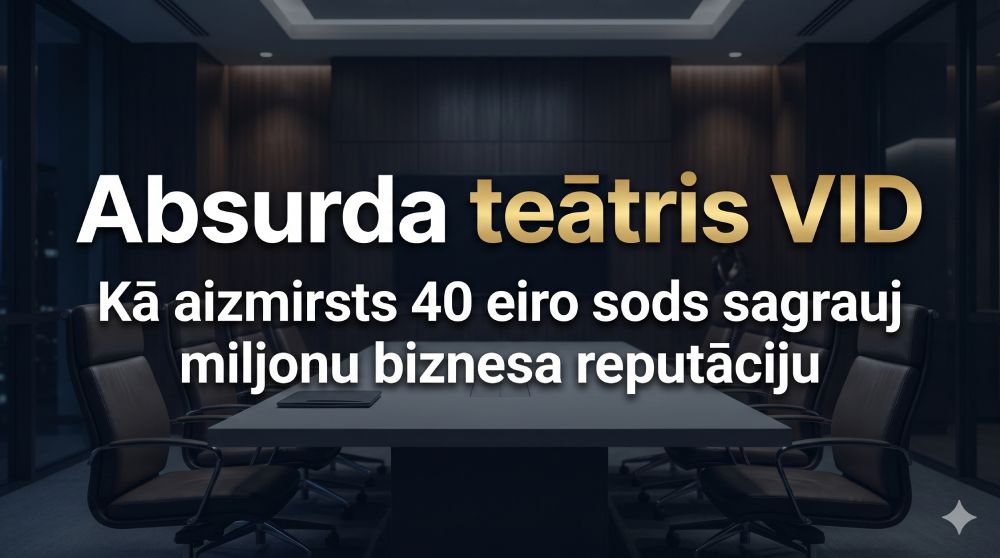 Absurda teātris VID gaumē: Kā aizmirsts 40 eiro sods sagrauj miljonu biznesa reputāciju