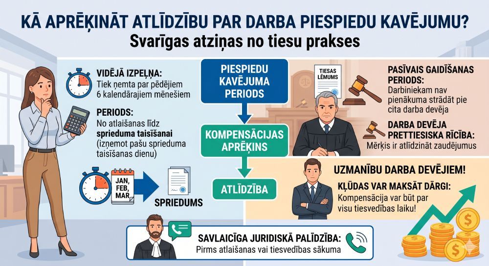 Kā aprēķināt atlīdzību par darba piespiedu kavējumu