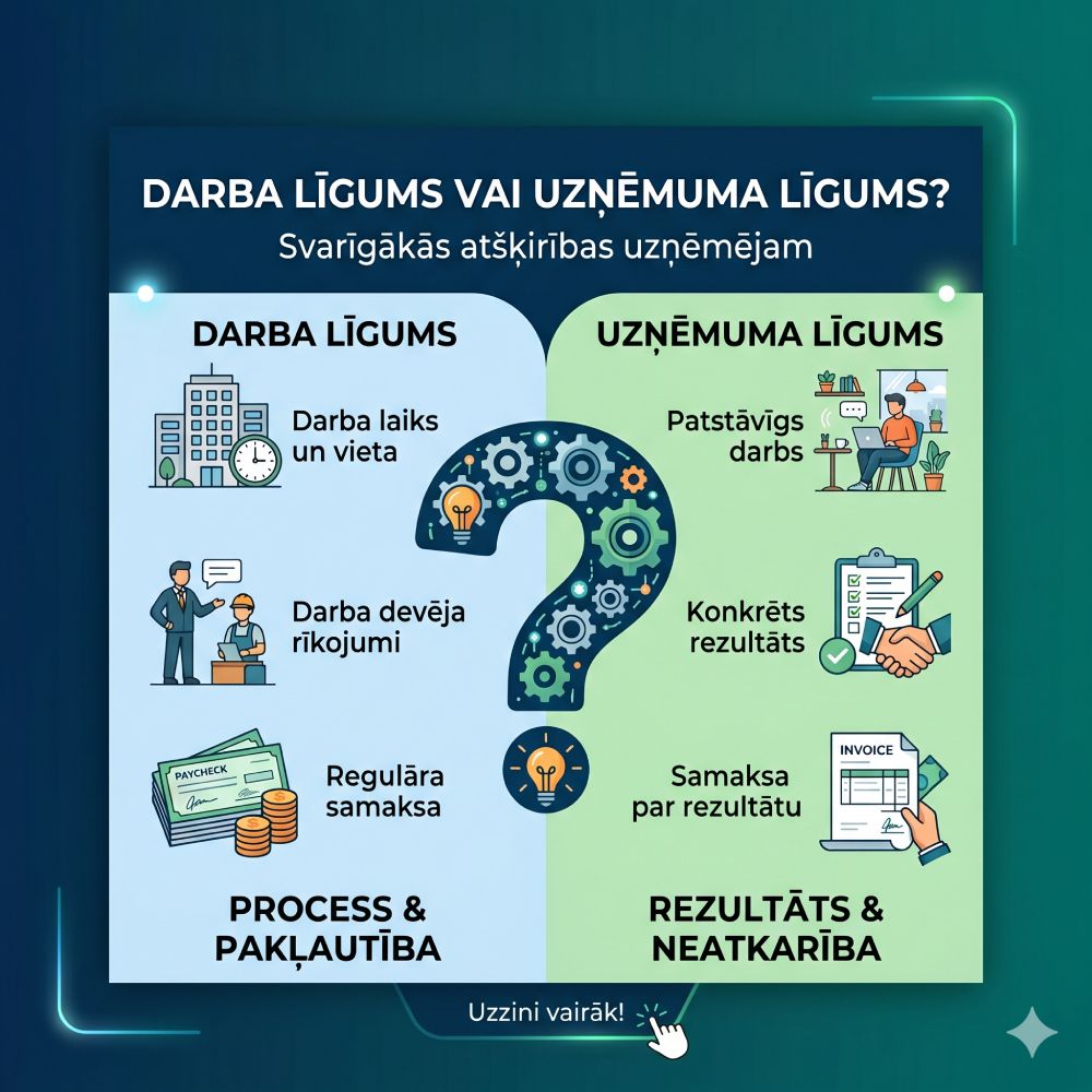 Darba līgums pret uzņēmuma līgumu