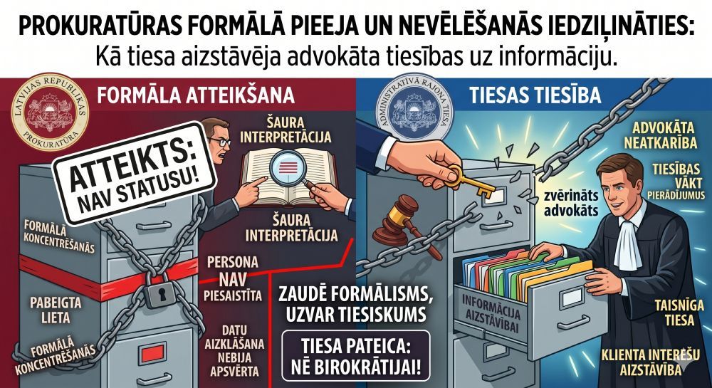 Prokuratūras formālā pieeja un nevēlēšanās iedziļināties: Kā tiesa aizstāvēja advokāta tiesības uz i