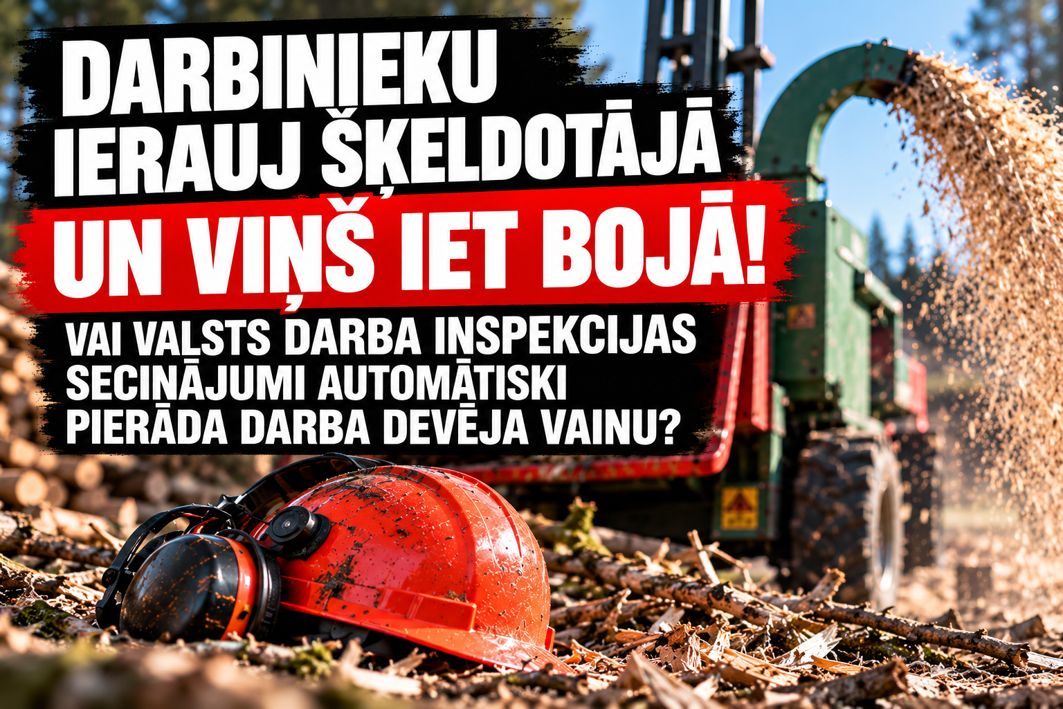 DARBINIEKU IERAUJ ŠĶELDOTĀJĀ UN VIŅŠ IET BOJĀ