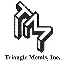Triangle Metals, Inc. logo with a black geometric triangle-and-metal monogram on a white background