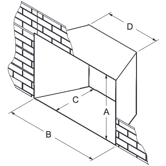 A black and white drawing of a brick wall with measurements.