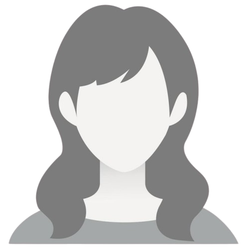 Gray silhouette portrait of a person with shoulder-length hair on a white background