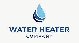Water Heater Company logo with blue water droplet and wave icon above the name