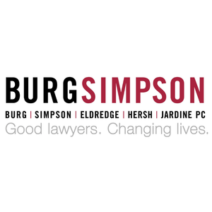 Burg Simpson law firm logo: black