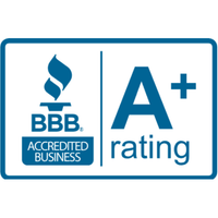 BBB Accredited Business logo, with a blue flame above