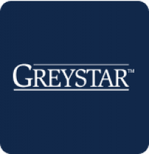 Greystar logo: white text on a dark blue background.
