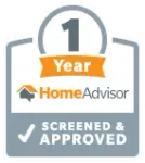 A 1 year home advisor screened and approved logo.