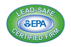 A lead safe certified firm logo on a white background
