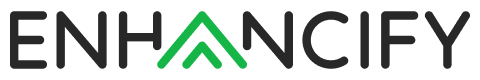 The word enhancey is written in black and green on a white background.