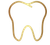 Gold outline of a tooth, representing dental health.