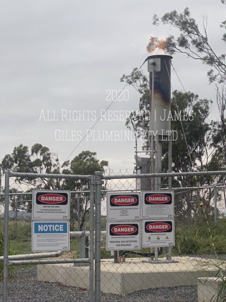 Type B Gas Project Waste Water Plant Upgrade Completed by James Giles Plumbing Pty Ltd - Install and Commission Bio-Gas Flare