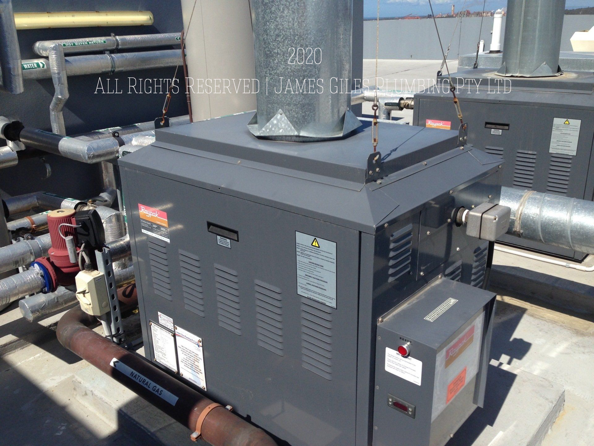 James Giles Plumbing Pty Ltd Type B Gas Projects - Commission Small Raypaks used to Generate Hot Water for Oaks Grand Hotels