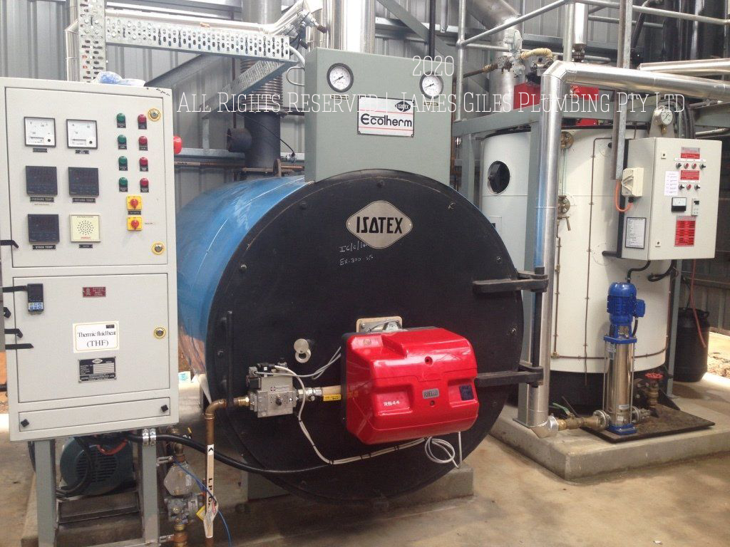 Type B Gas Installation New Thermal Oil Heating System Installed and Commissioned by James Giles Plumbing Pty Ltd 