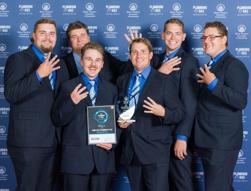 James Giles Plumbing Pty Ltd 4th Year Straight Winning 2018 MPAQ Plumbing & Gas Awards Type B Gas Installation of the Year