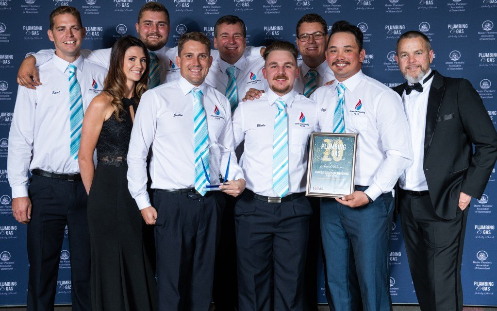 James Giles Plumbing Pty Ltd 5th Year Straight Winning MPAQ Plumbing & Gas Awards Type B Gas Installation of the Year in 2019