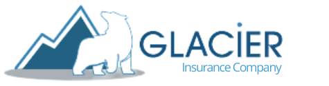Glacier Insurance Company logo: a mountain and polar bear in front of the word 