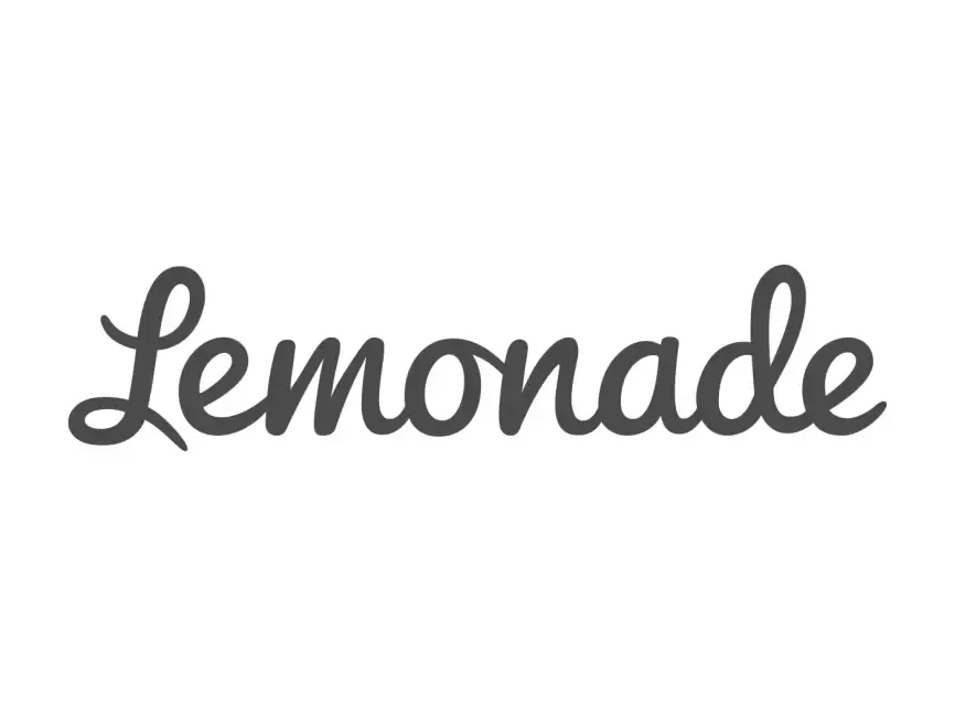 Lemonade logo in cursive, gray text on a white background.