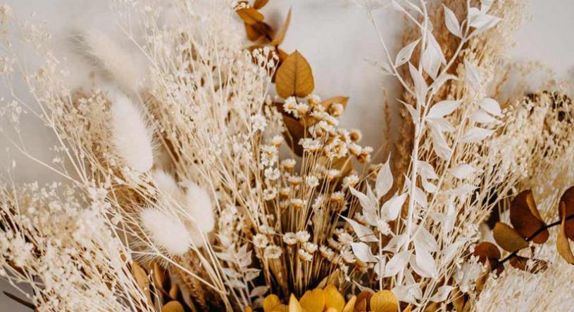 A Close Up of a Bouquet of Dried Flowers on a Table — Suncoast Flowers in Maroochydore, QLD
