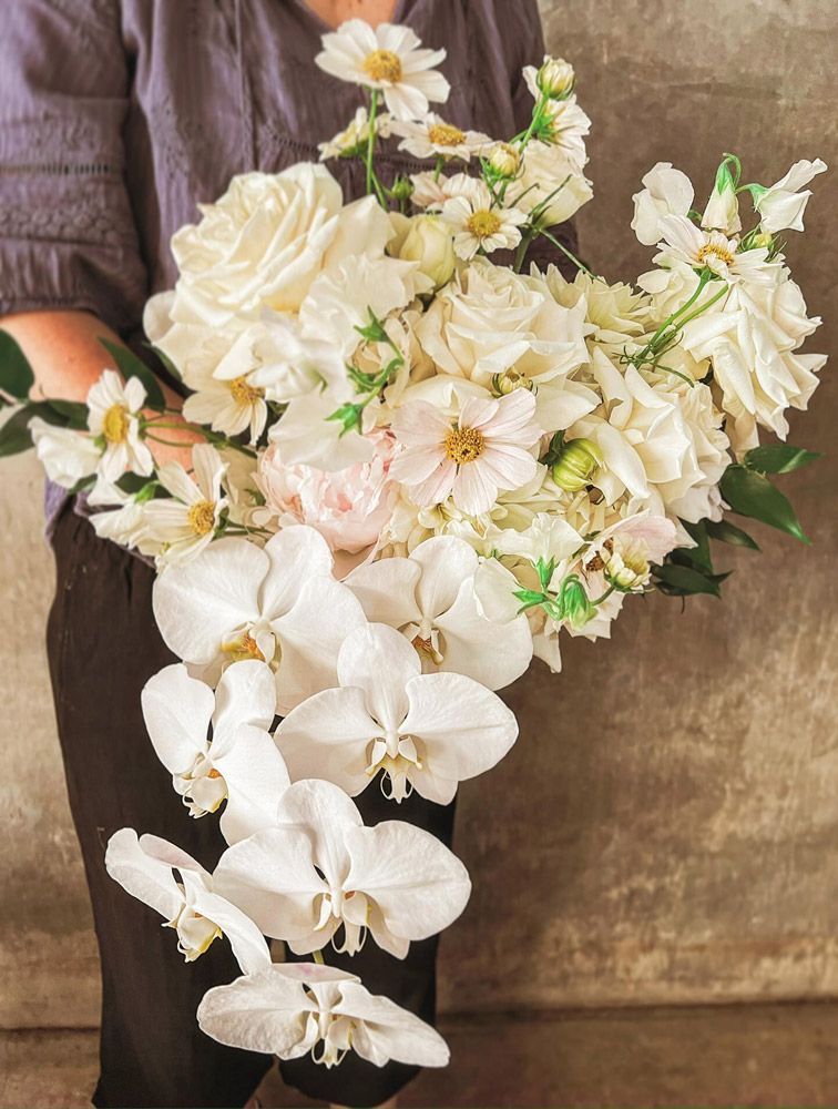 Layered White Wedding Bouquet