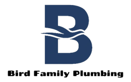 Dark blue "B" with a bird icon, "Bird Family Plumbing" text below.