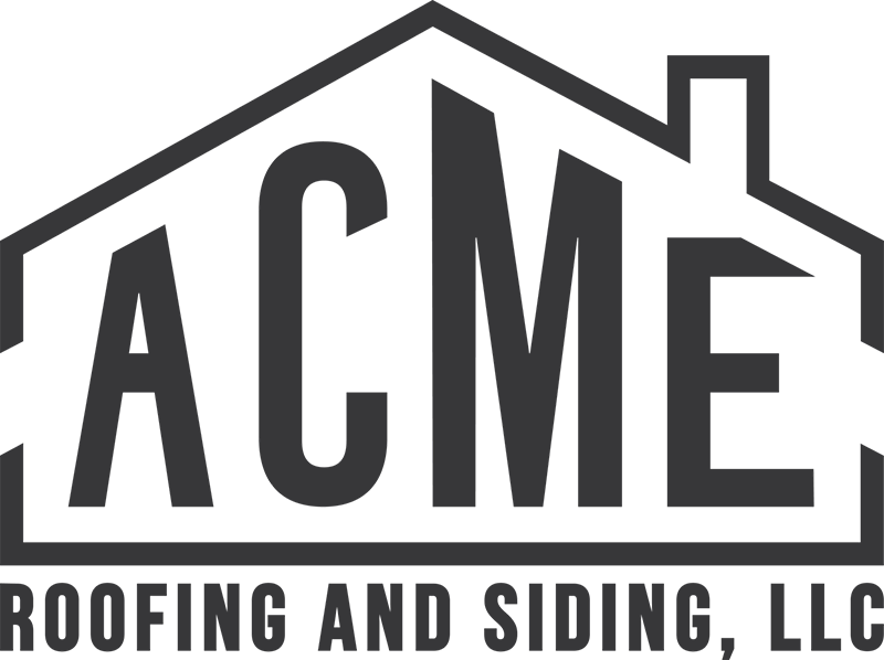 Logo for Acme Roofing and Siding, LLC, a roofing and siding company. The logo contains the word &ldquo;ACME&rdquo; inside a house outline.