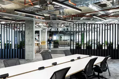 Commercial office cleaning team working in Canary Wharf London
