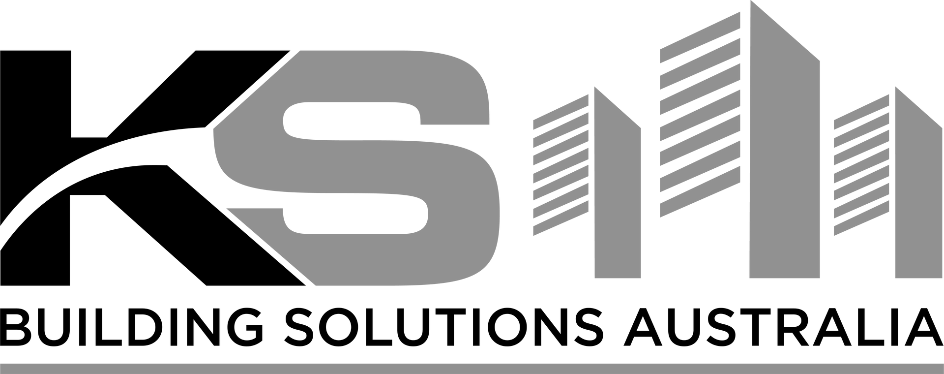 KS Building Solutions Australia logo in black, gray, and blue text with stylized skyscrapers.