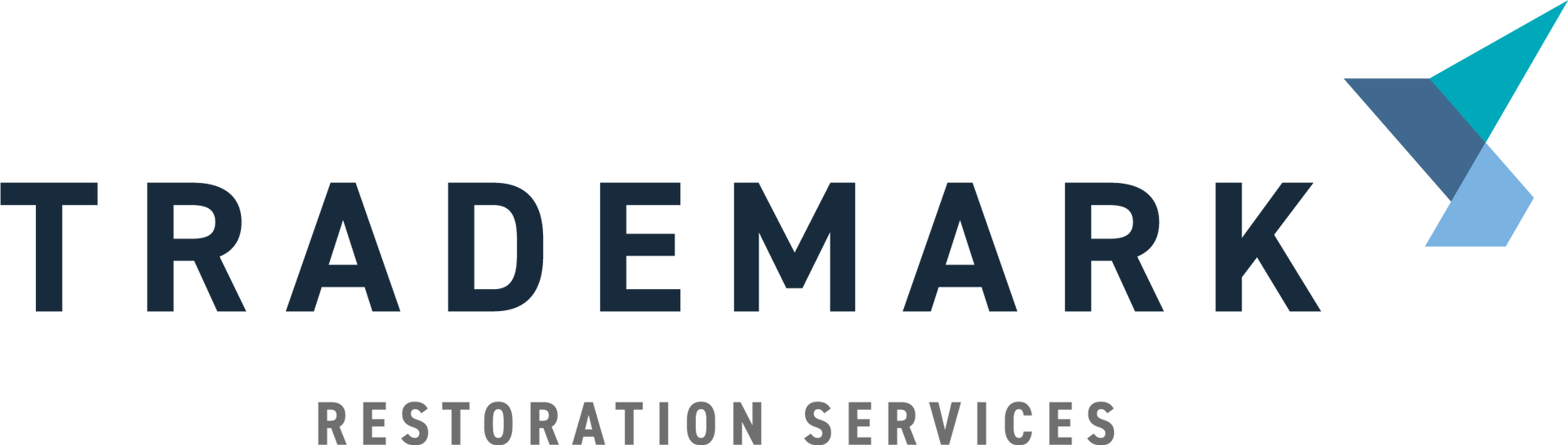 Trademark Restoration Services logo in navy and teal on white background