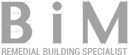 BiM logo with gray letters and the subtitle “REMEDIAL BUILDING SPECIALIST”