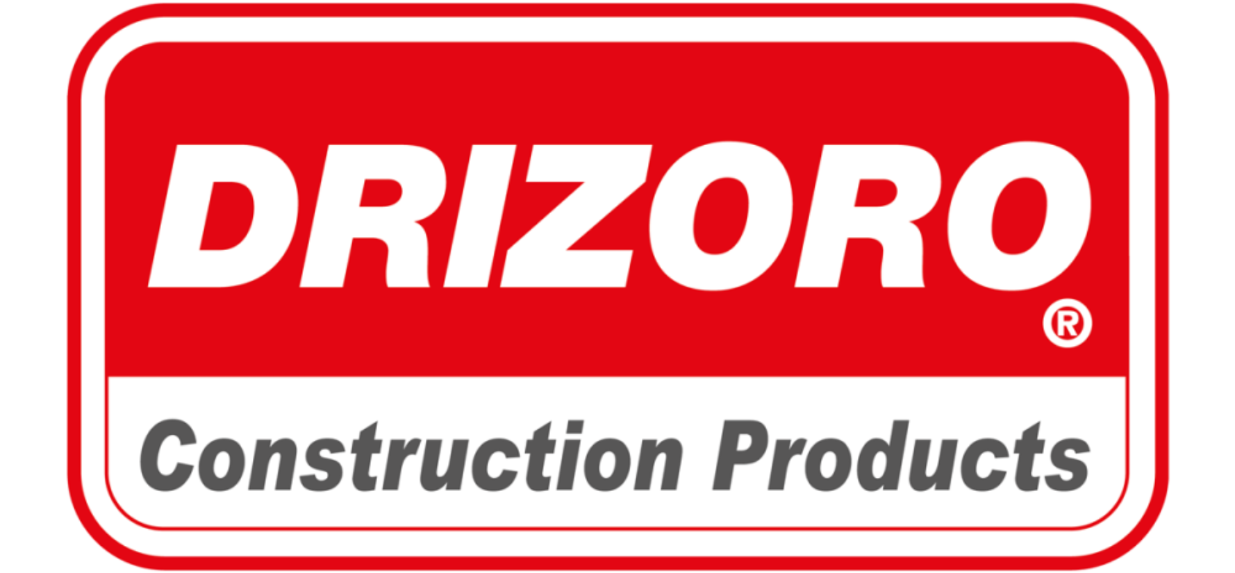 DRIZORO Construction Products logo in red, white, and gray rounded rectangle