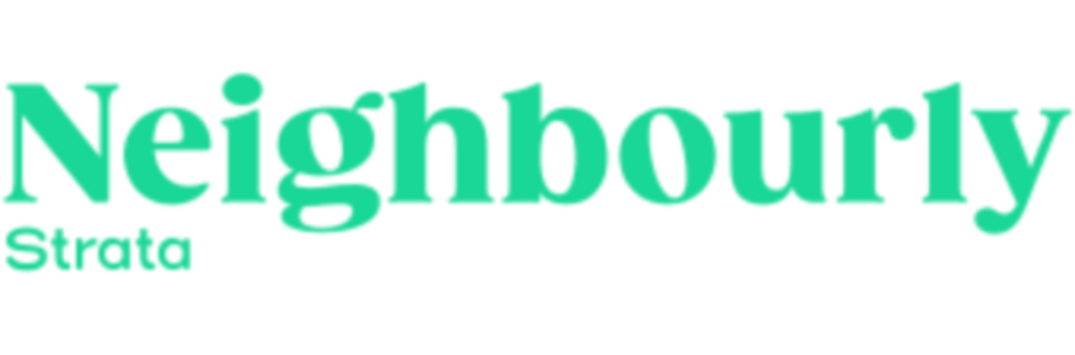 Neighbourly Strata logo in mint green text on a white background