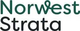 Norwest Strata logo with teal and black text on a white background