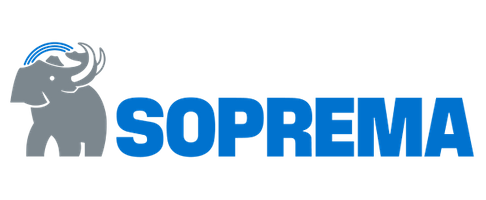 SOPREMA logo with a gray elephant icon and blue wordmark