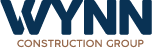 WYNN Construction Group logo in dark blue and tan text
