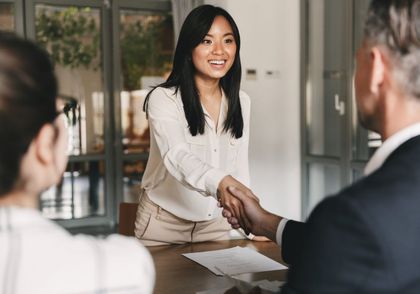 Handshake after business meeting/interview