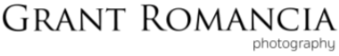 GRANT ROMANCIA photography logo. Black text on white background.