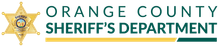 Orange County Sheriff's Department logo with a gold star badge and green text.