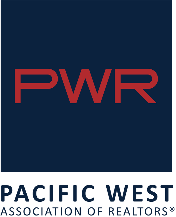 Logo for the Pacific West Association of Realtors: red