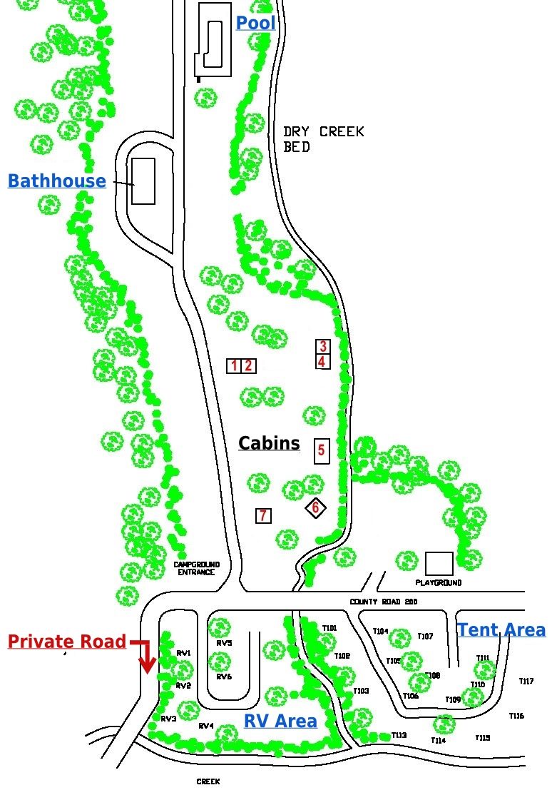 Campground Maps for Deer Creek Floating and Camping Area Lesterville, MO